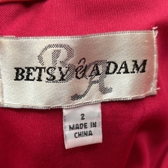 Betsy & Adam Red Gown with Beading & Cascading Skirt, Size 2 - Picture 12 of 14